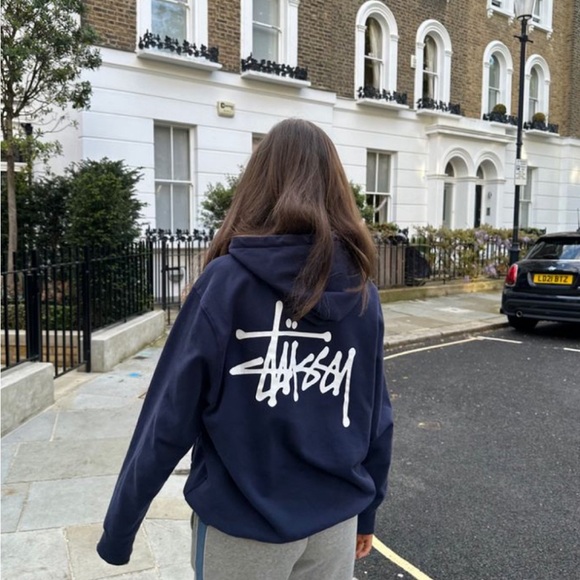 Stussy | Sweaters | Stussy Navy Blue Zip Up Sweater | Poshmark